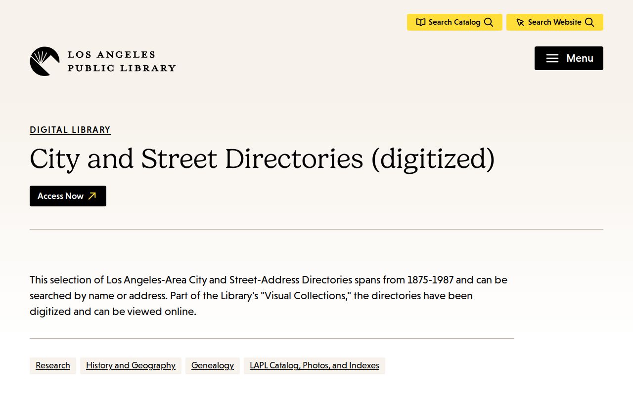 Temple City city directory LAPL digitized city and street directories
